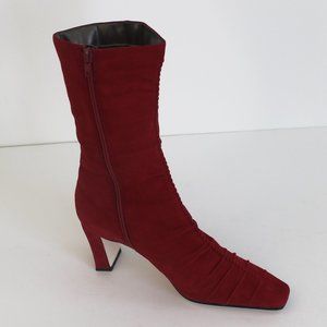 Dark red suede ankle boot  size 7.5
